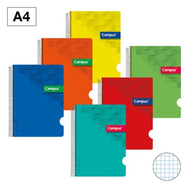 Bloc espiral tapa polipropileno campus milimetrado A4 mod. 46